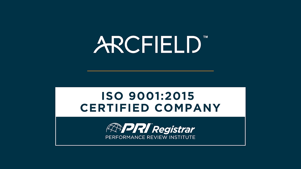 Arcfield receives ISO 9001 certification